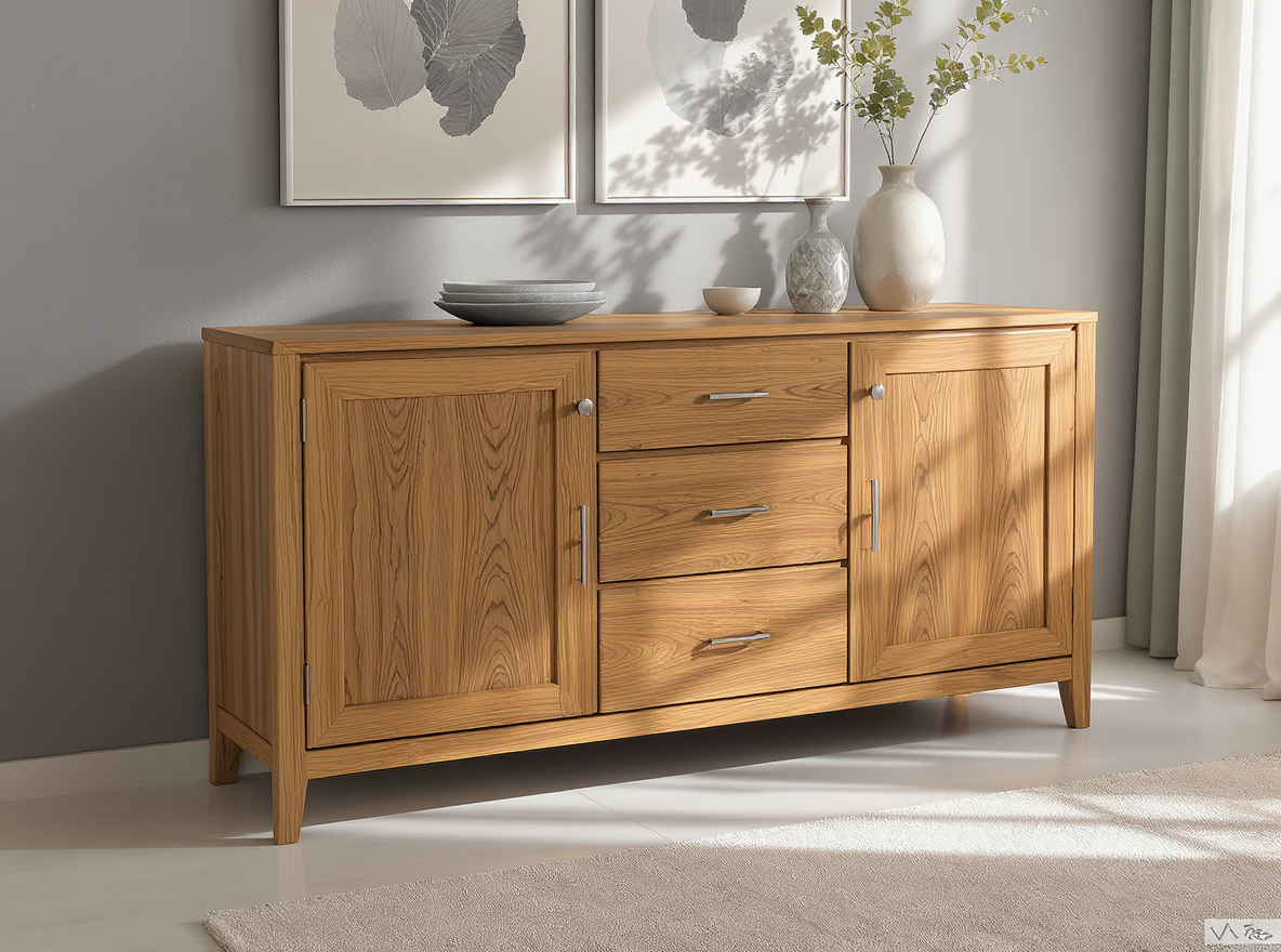 Buffet en chêne massif avec trois portes